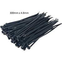 Shatchi 200 Pcs Black Nylon Cable Ties - 100mm, 200mm, 300mm Sizes | Size: 4.6m