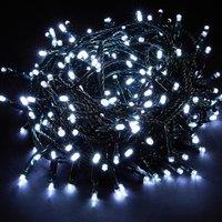 Shatchi 100LEDs Christmas Fairy String Lights Indoor/Outdoor Green Cable Main power Memory Auto Timer in White