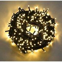 Shatchi 100LEDs Christmas Fairy String Lights Indoor/Outdoor Green Cable Main power Memory Auto Timer in Bright Yellow