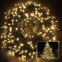 Shatchi 200 LEDs Christmas Fairy String Lights Indoor/Outdoor Green Cable Main power Memory Auto Timer in Bright Yellow