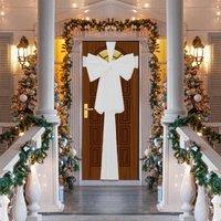 Shatchi Christmas Door Bow - 9m Giant Bow Door Cover - Front Door Decorations for Xmas Wedding, Baby Shower Outside Home Decor in White