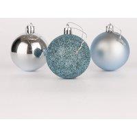 Shatchi 50mm/9Pcs Christmas Baubles Shatterproof Light Blue, Tree Decorations in Blue