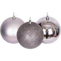 Shatchi Christmas Tree Decorations Baubles mid grey 5cm-9pcs set -pvc