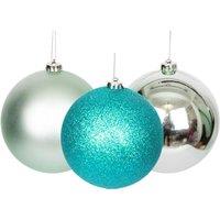 Shatchi BAUBLES TURQUOISE 10CM 3PCS SET PVC