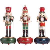 Shatchi 30cm Musical Animated Wooden Nutcrackers Soldiers Christmas Ornament Any One