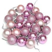 Shatchi 30mm/24Pcs Christmas Baubles Shatterproof Pale Pink, Tree Decorations in Pale Pink