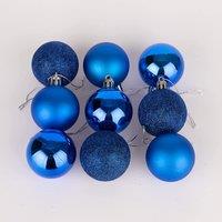 Shatchi 50mm/18Pcs Christmas Baubles Shatterproof Blue, Tree Decorations in Blue