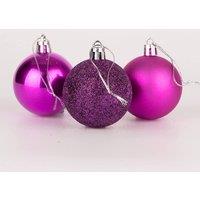 Shatchi 50mm/18Pcs Christmas Baubles Shatterproof Purple, Tree Decorations in Purple