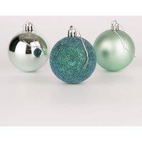 Shatchi 50mm/24Pcs Christmas Baubles Shatterproof Turquoise, Tree Decorations in Turquoise