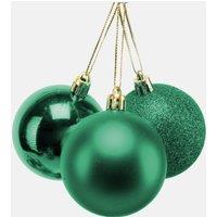 Shatchi 50mm/24Pcs Christmas Baubles Shatterproof Emerald Green, Tree Decorations in Green