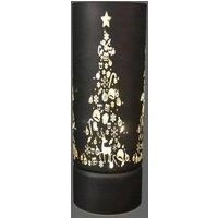 Shatchi 27cm Christmas Decorated Vase Led Grey Glass Vase / Christmas Tree