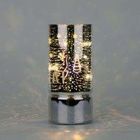Shatchi 17cm Christmas Decorated Vase Led Irrid Glass Vase / Forest in Red