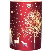 Shatchi 12cm Christmas Decorated Vase Led Red Glass Vase / Tree