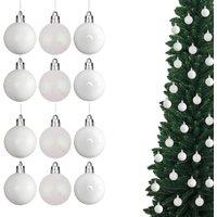 Shatchi Christmas 3cm Bauble Polka Dots Tree Hanging Decoration Festive Sparkle 12pcs OR 24 pcs in White | Size: 12 Pack