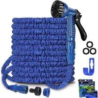 Shatchi 50FT Garden Pipe, Flexible Expanding Magic Hose with 8 Functions Spray Nozzle, Blue or Green