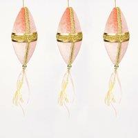 Shatchi 3Pcs Light Pink Nut Bauble Decorations 7x30cm - Christmas Tree Hanging Decorations Ornaments | Size: 7x30 cm