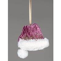 Shatchi Pink Burgundy Mini Santa Hat 13x12cm - Christmas Tree Hanging Decorations Ornaments | Size: 13x12 cm