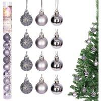 Shatchi Christmas Decorations Baubles mid grey 3cm-24pcs set