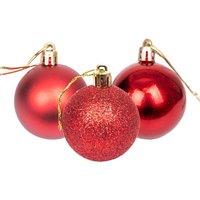 Shatchi Christmas Tree Decorations Baubles dark red 5cm-18pcs set -pvc