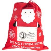 Shatchi Red Felt Christmas Sack Do Not Open Fun, Secretive Holiday Gift Bag