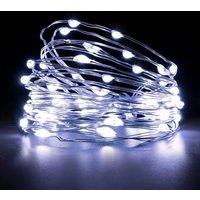 Shatchi 20LED/2m Fairy String Lights Silver Wire Battery Operated LEDs Twinkle Waterproof Lights for Bedroom, Christmas, Party Decoration, 2pk