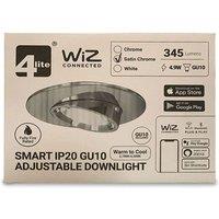 4Lite Smart 4lite WiZ WiFi/BT Connected SMARTLEDSATIN CHROME IP20 with TuneableWhiteGU10Lamp