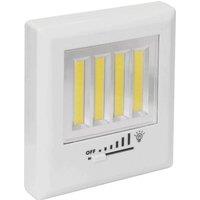 mysmartbuy 4 COB Wireless LED Light with Sliding Dimmer - 200 Lumen Portable Battery Powered Wall Mountable Home Lighting - H11 x W11 x D3cm in White