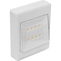 mysmartbuy 2 COB Wireless LED Light with Switch - 200 Lumen Portable Battery Powered Wall Mountable Home Lighting - H11 x W7.5 x D3cm in White