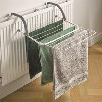 mysmartbuy Hanging Radiator Dryer Rack - Space Saving Foldable Extendable Drying Airer with 9 Large Capacity Rails for Clothes & Towels in Grey