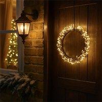 mysmartbuy 25cm Outdoor LED Metal Wreath with 800 Warm White LEDs - 3m Cable