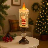 mysmartbuy Snow Swirl Glitter LED Candle 2L Warm White Battery Operated