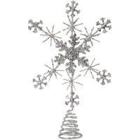 Garden Greatness Glitter Snowflake Star Tree Topper in Silver | Size: 1 Pack