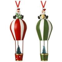 Garden Greatness Set Of 2 Hanging Santa Hot Air Balloon Tree Decor | Size: 1 Pack