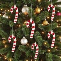 Garden Greatness Set Of 6 Hanging Candy Cane Decorations in Red | Size: 1 Pack