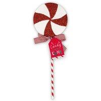 Garden Greatness Large Candy Cane Stripe Glitter Decoration in Red | Size: 1 Pack