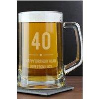 Personalised Memento Company Personalised Big Age Glass Pint Stern Tankard in Clear