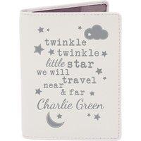 Personalised Memento Company Personalised Twinkle Twinkle Cream Passport Holder in Beige