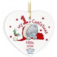 Personalised Memento Company Personalised Me to You My 1st Christmas Ceramic Heart Decoration in White