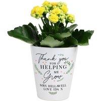 Personalised Memento Company Personalised Thank You For Helping Me Grow Plant Pot in White
