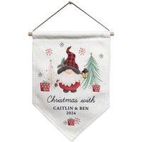 Personalised Memento Company Personalised Gonk Hanging Pendant Christmas Decoration in Beige