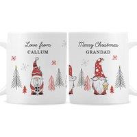 Personalised Memento Company Personalised Christmas Gonk Pattern Mug in White