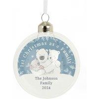 Personalised Memento Company Personalised First Christmas as a Family Glass Bauble in Clear