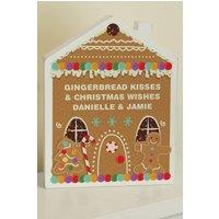 Personalised Memento Company Personalised Gingerbread House Christmas Wooden Ornament in Off-White