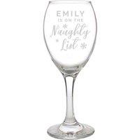 Personalised Memento Company Personalised I'm On The Naughty List Wine Glass in Clear