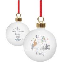 Personalised Memento Company Personalised The Snowman Magical Adventure Bauble in White