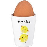 Personalised Memento Company Personalised Easter Chicks Egg Cup in White