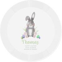Personalised Memento Company Personalised Easter Bunny Plastic Plate in White