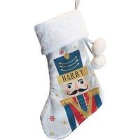 Personalised Memento Company Personalised Nutcracker Christmas Stocking in Grey