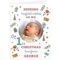 Personalised Memento Company Personalised My 1st Christmas Photo Upload Pack of 10 Cards in White | Size: 10 Pack