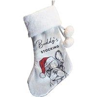 Personalised Memento Company Personalised Dog Breed Christmas Stocking in Grey